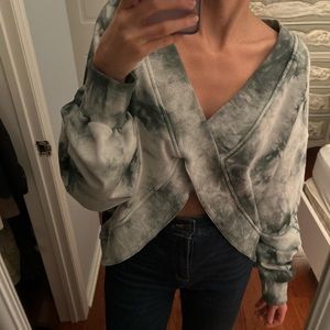 POL Cropped Tie Dye Sweater, Size M